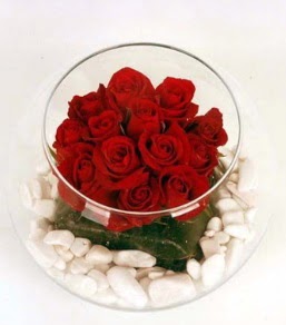 Cam fanusta 11 adet kırmızı gül  Balıkesir çiçek gönderme 