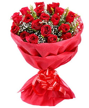 21 adet kırmızı gülden modern buket  Balıkesir çiçek gönderme 