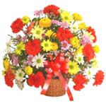 karisik renkli çiçek sepet   Balıkesir çiçek gönderme sitemiz güvenlidir 
