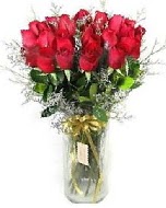 27 adet vazo içerisinde kırmızı gül  Balıkesir İnternetten çiçek siparişi 