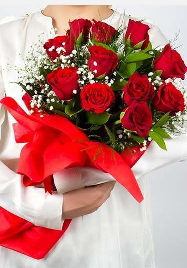Aşk Gülleri 11 Adet kırmızı gül buketi  Balıkesir çiçekçi telefonları 