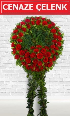 Kırmızı Çelenk Cenaze çiçeği  Balıkesir İnternetten çiçek siparişi 
